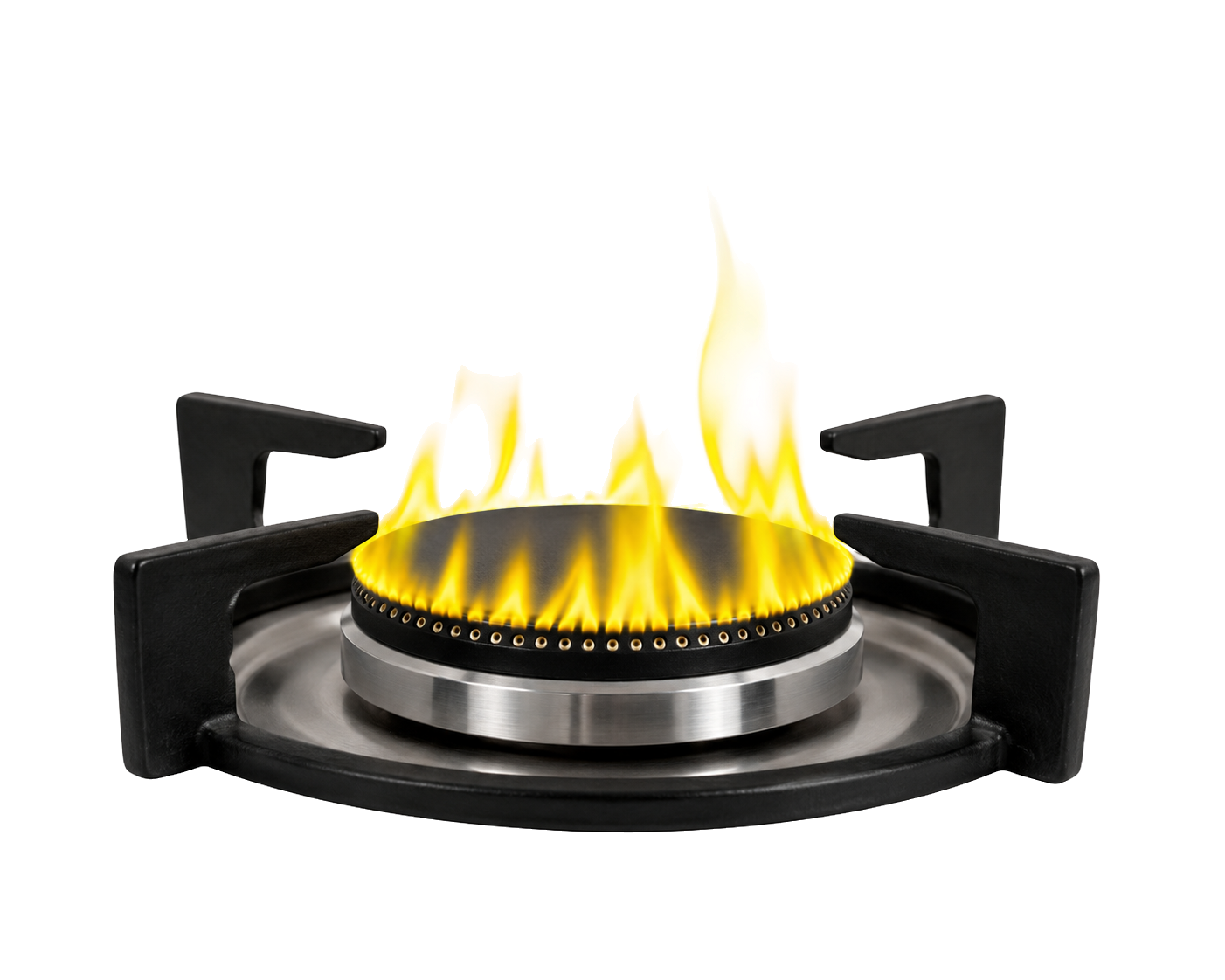 yellow flame on gas cooker
